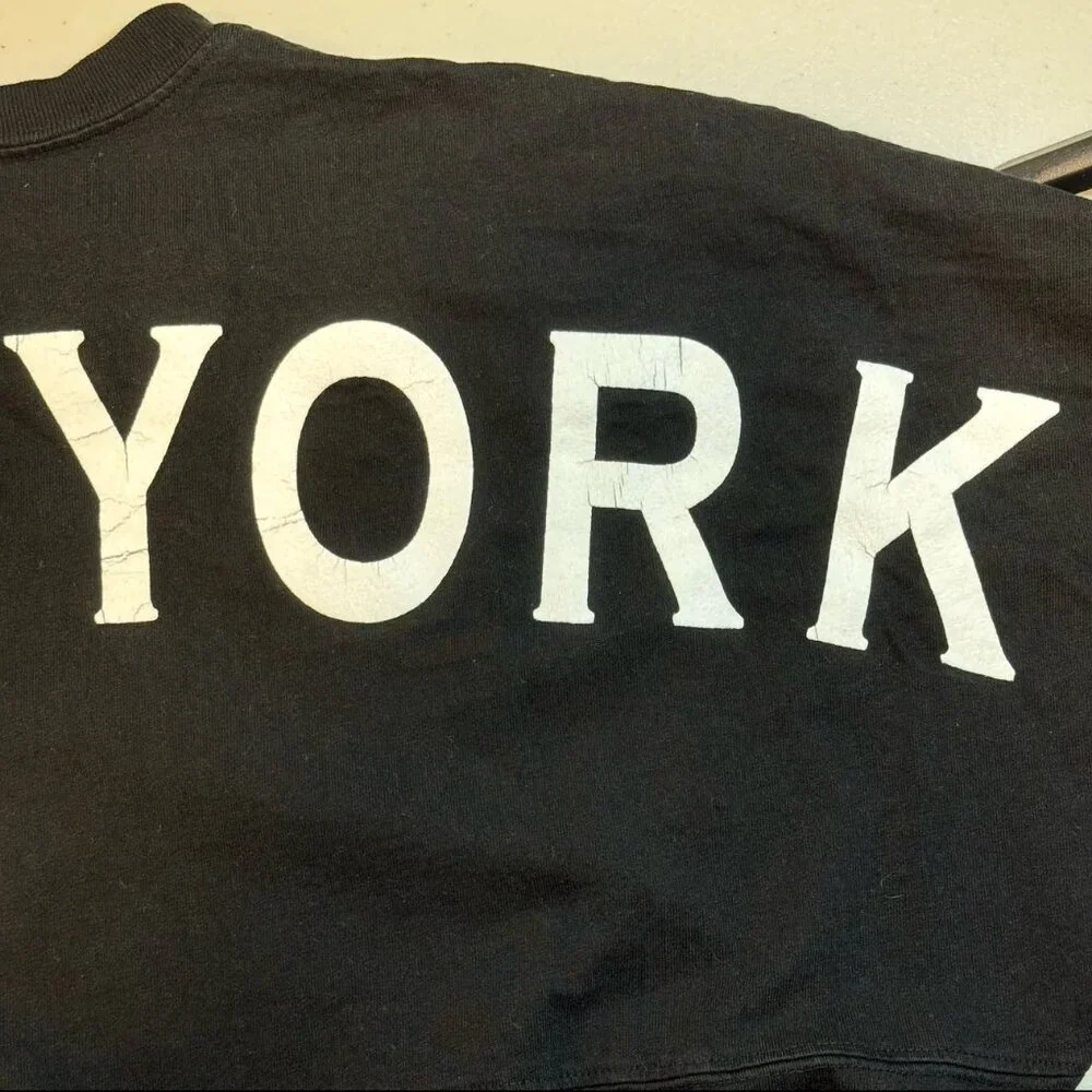 Disney Spirit Jersey Mickey Mouse New York City Black Long Sleeve T‎ Shirt Men L